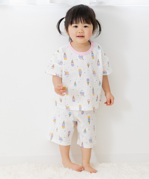 chil2（チルツー）の「総柄 パジャマセット（ルームウェア/パジャマ・キッズ・D/C/B/A・140cm/130cm/120cm/110cm/100cm/90cm/80ｃｍ）」の3枚目の写真