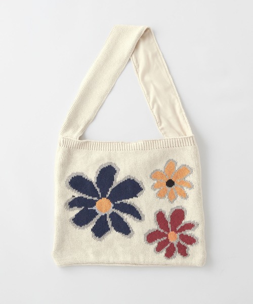 MONO-MART LADY'S（モノマートレディース）の「フラワージャガードニットショルダーバッグ（ショルダーバッグ・レディース・ブラック/アイボリー/ネイビー/グレー・FREE）」の14枚目の写真