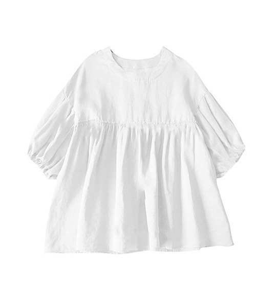 Miniministore（ミニミニストア）の「綿麻風ブラウス ペプラムブラウスきれいめ半袖（シャツ/ブラウス・レディース・グリーン/フューシャピンク/ホワイト・FREE）」の20枚目の写真