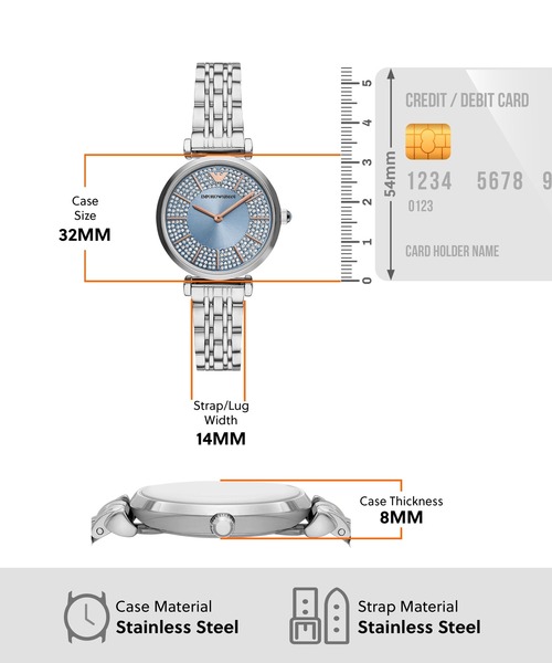 EMPORIO ARMANI(エンポリオアルマーニ)の「エンポリオ・アルマーニ 腕時計 レディース アナログ ステンレス AR11594(アナログ腕時計・レディース・シルバー・FREE)」の7枚目の写真
