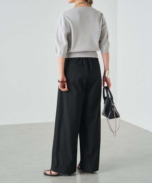 Omekashi（オメカシ）の「半袖スクエアニットカーディガン（カーディガン/ボレロ・レディース・ブラック/ブルー/ライトグレー/レッド/チャコールグレー/オフホワイト・FREE）」の17枚目の写真