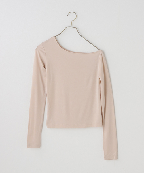 U by SPICK&SPAN（ユーバイスピックアンドスパン）の「ベアテンジクアシメトップス（Tシャツ/カットソー・レディース・ホワイト/ブラック/ベージュ・FREE）」の3枚目の写真