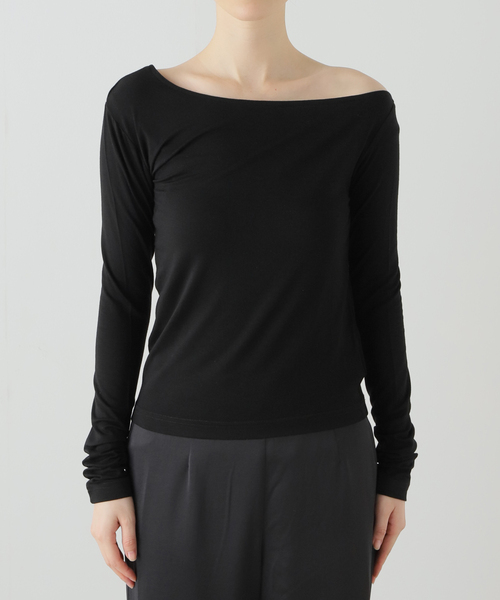 U by SPICK&SPAN（ユーバイスピックアンドスパン）の「ベアテンジクアシメトップス（Tシャツ/カットソー・レディース・ホワイト/ブラック/ベージュ・FREE）」の5枚目の写真