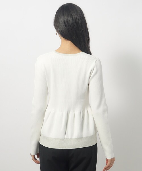 index（インデックス）の「◆フレアペプラムニット【洗濯機洗い可】（ニット/セーター・レディース・オフホワイト/ピンク/ネイビー・36/38/40）」の18枚目の写真