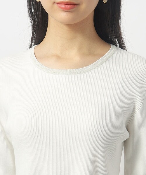 index（インデックス）の「◆フレアペプラムニット【洗濯機洗い可】（ニット/セーター・レディース・オフホワイト/ピンク/ネイビー・36/38/40）」の19枚目の写真