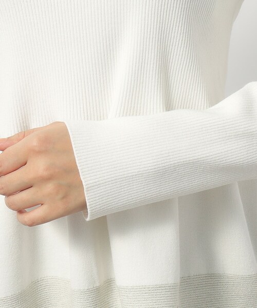 index（インデックス）の「◆フレアペプラムニット【洗濯機洗い可】（ニット/セーター・レディース・オフホワイト/ピンク/ネイビー・36/38/40）」の20枚目の写真