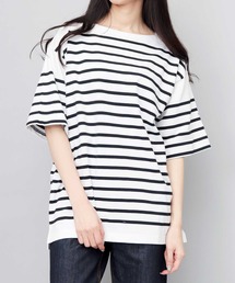 MONT KEMMEL（モンケメル）の「ルーズシルエット ボートネック ボーダー バスクシャツ 半袖（Tシャツ/カットソー・メンズ）」