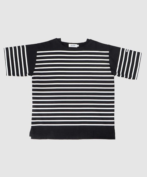 MONT KEMMEL(モンケメル)の「ルーズシルエット ボートネック ボーダー バスクシャツ 半袖(Tシャツ/カットソー・メンズ・ブラック/ホワイト/ホワイト系その他・M/XL/L)」の6枚目の写真