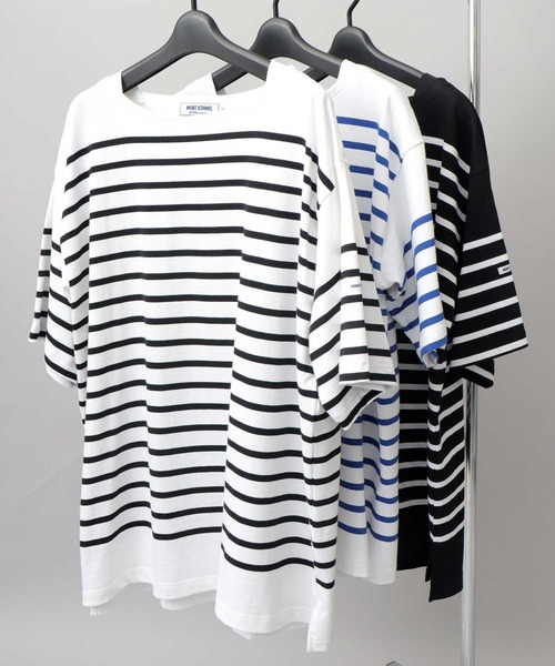 MONT KEMMEL(モンケメル)の「ルーズシルエット ボートネック ボーダー バスクシャツ 半袖(Tシャツ/カットソー・メンズ・ブラック/ホワイト/ホワイト系その他・M/XL/L)」の13枚目の写真