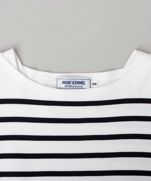 MONT KEMMEL(モンケメル)の「ルーズシルエット ボートネック ボーダー バスクシャツ 半袖(Tシャツ/カットソー・メンズ・ブラック/ホワイト/ホワイト系その他・M/XL/L)」の15枚目の写真
