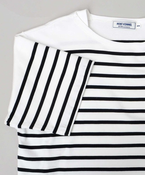 MONT KEMMEL(モンケメル)の「ルーズシルエット ボートネック ボーダー バスクシャツ 半袖(Tシャツ/カットソー・メンズ・ブラック/ホワイト/ホワイト系その他・M/XL/L)」の20枚目の写真