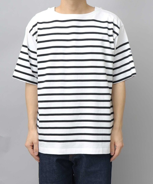 MONT KEMMEL(モンケメル)の「ルーズシルエット ボートネック ボーダー バスクシャツ 半袖(Tシャツ/カットソー・メンズ・ブラック/ホワイト/ホワイト系その他・M/XL/L)」の21枚目の写真