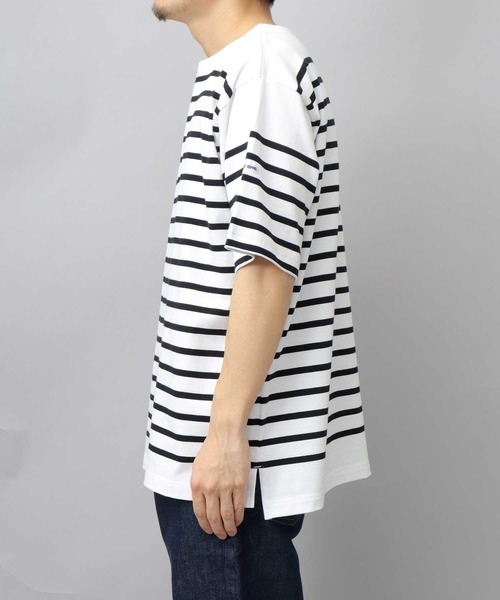 MONT KEMMEL(モンケメル)の「ルーズシルエット ボートネック ボーダー バスクシャツ 半袖(Tシャツ/カットソー・メンズ・ブラック/ホワイト/ホワイト系その他・M/XL/L)」の22枚目の写真