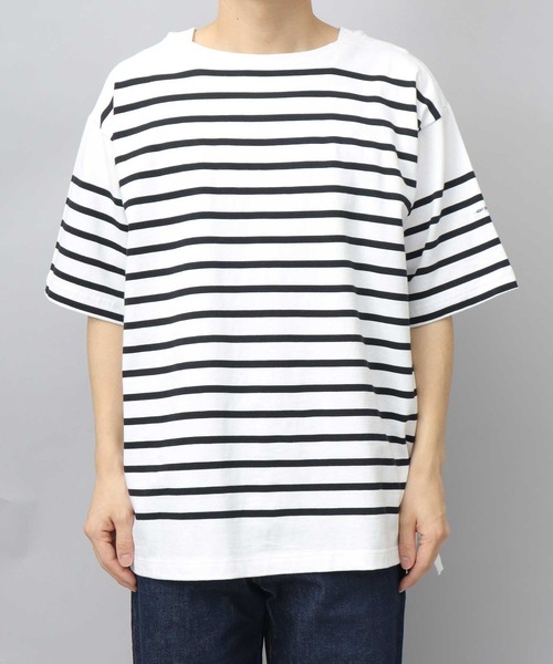 DEUXIEME CLASSE - ミューズドゥーズィエムクラスバスクボーダーTシャツ カットソー ボートネック MUSE de Deuxieme classe（ミューズデドゥーズィエムクラス）の