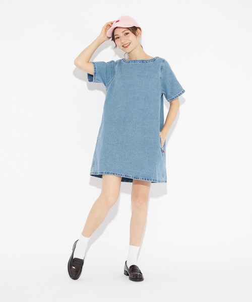 Levi's(リーバイス)の「Levi's/リーバイス WELLTHREAD(R) WILDFLOWER ワンピース インディゴ WILD BLOOMER(ワンピース・レディース・ダークインディゴブルー・M/S/XS)」の4枚目の写真