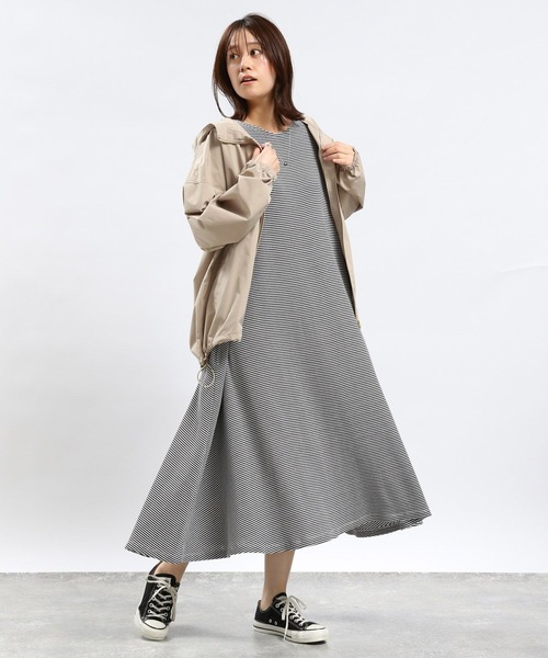 GLOBAL WORK Smile Seed Store（グローバルワーク スマイルシードストア）の「ワッフルワンピース/994859（ワンピース・レディース・チャコール/ブラック/ホワイト×ブラック/アイボリー・MEDIUM/X-LARGE/LARGE/SMALL）」の14枚目の写真