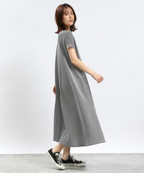 GLOBAL WORK Smile Seed Store（グローバルワーク スマイルシードストア）の「ワッフルワンピース/994859（ワンピース・レディース・チャコール/ブラック/ホワイト×ブラック/アイボリー・MEDIUM/X-LARGE/LARGE/SMALL）」の17枚目の写真