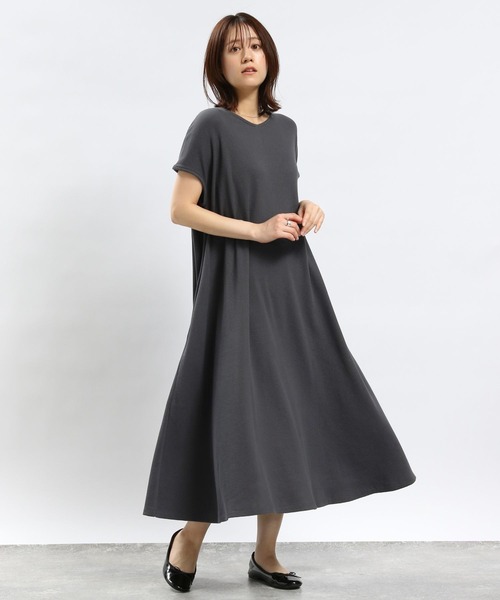 GLOBAL WORK Smile Seed Store（グローバルワーク スマイルシードストア）の「ワッフルワンピース/994859（ワンピース・レディース・チャコール/ブラック/ホワイト×ブラック/アイボリー・MEDIUM/X-LARGE/LARGE/SMALL）」の21枚目の写真