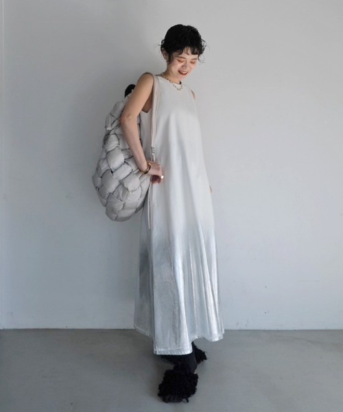 MECRE（メクル）の「コーティングデニムノースリーブワンピース  
