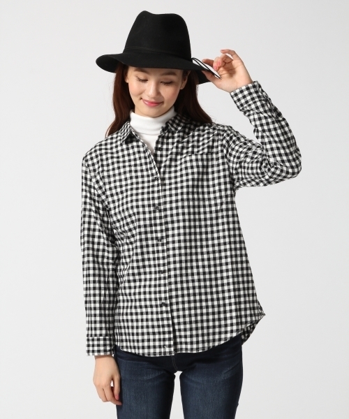 GLOBAL WORK(グローバルワーク)の「2WAYレギュラーシャツ長袖/566271(シャツ/ブラウス・レディース・カーキ/グレー/ホワイト/その他・LARGE/SMALL/MEDIUM)」の4枚目の写真