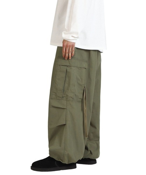 REMI RELIEF NAVY LABEL（レミレリーフネイビーレーベル）の「REMI RELIEF NAVY LABEL / レミレリーフ ネイビーレーベル：オーバーパンツ：RN26349291AK[STD]（その他パンツ・メンズ・ホワイト/オリーブ・L/M/S）」の10枚目の写真