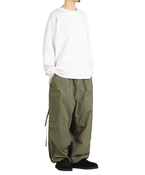 REMI RELIEF NAVY LABEL（レミレリーフネイビーレーベル）の「REMI RELIEF NAVY LABEL / レミレリーフ ネイビーレーベル：オーバーパンツ：RN26349291AK[STD]（その他パンツ・メンズ・ホワイト/オリーブ・L/M/S）」の12枚目の写真