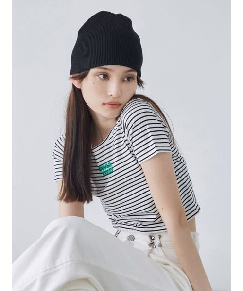 MURUA（ムルーア）の「ロゴクロップトTシャツ（Tシャツ/カットソー・レディース・オレンジ/その他1/ネイビー/ブラック/ホワイト・FREE）」の9枚目の写真