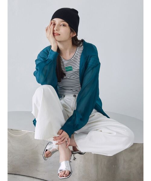 MURUA（ムルーア）の「ロゴクロップトTシャツ（Tシャツ/カットソー・レディース・オレンジ/その他1/ネイビー/ブラック/ホワイト・FREE）」の13枚目の写真