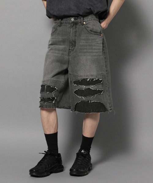 Anui（アニュイ）の「【UNISEX/2サイズ展開】ダメージハーフデニム（デニムパンツ・レディース・ブラック/ブルー・SMALL/MEDIUM）」の22枚目の写真