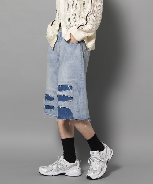 Anui（アニュイ）の「【UNISEX/2サイズ展開】ダメージハーフデニム（デニムパンツ・レディース・ブラック/ブルー・SMALL/MEDIUM）」の10枚目の写真