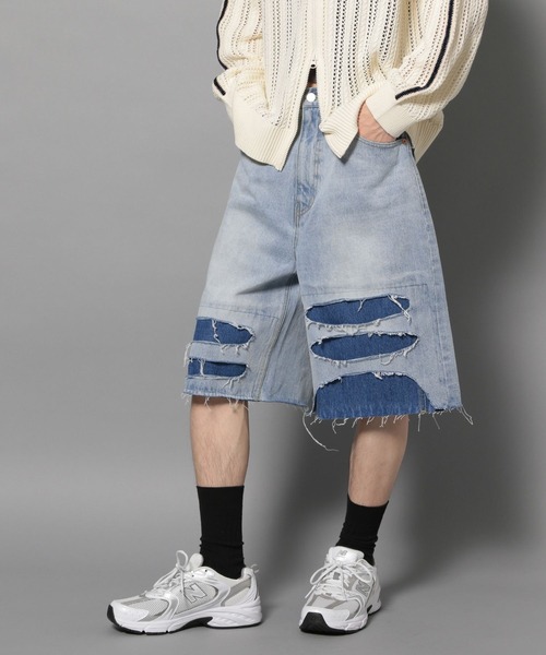 Anui（アニュイ）の「【UNISEX/2サイズ展開】ダメージハーフデニム（デニムパンツ・レディース・ブラック/ブルー・SMALL/MEDIUM）」の11枚目の写真