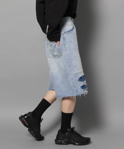 Anui（アニュイ）の「【UNISEX/2サイズ展開】ダメージハーフデニム（デニムパンツ・レディース・ブラック/ブルー・SMALL/MEDIUM）」の12枚目の写真