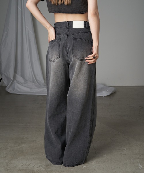 RAY CASSIN（レイカズン）の「デニム切替ワイドパンツ（デニムパンツ・レディース・グレー/ブルー系その他/スカイブルー・1/0）」の13枚目の写真