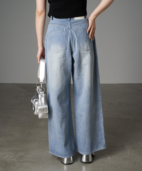 RAY CASSIN（レイカズン）の「デニム切替ワイドパンツ（デニムパンツ・レディース・グレー/ブルー系その他/スカイブルー・1/0）」の20枚目の写真