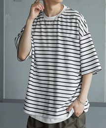 【2点セット】梨地サイドスリットビックシルエット接触冷感クルーネックTシャツ&ベーシックタンクトップ
