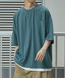 Anchor Smith | 【2点セット】梨地サイドスリットビックシルエット接触冷感クルーネックTシャツ＆ベーシックタンクトップ(Tシャツ/カットソー)