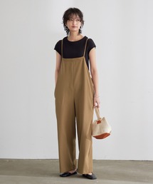 お出かけしたくなるシンプルな大人リネンライクサロペット