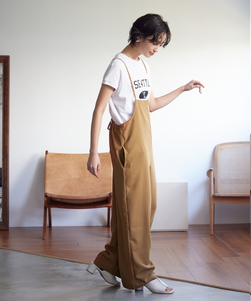 itto...(イット)の「お出かけしたくなるシンプルな大人リネンライクサロペット(サロペット/オーバーオール・レディース・ベージュ/キャメル・M/L)」の16枚目の写真