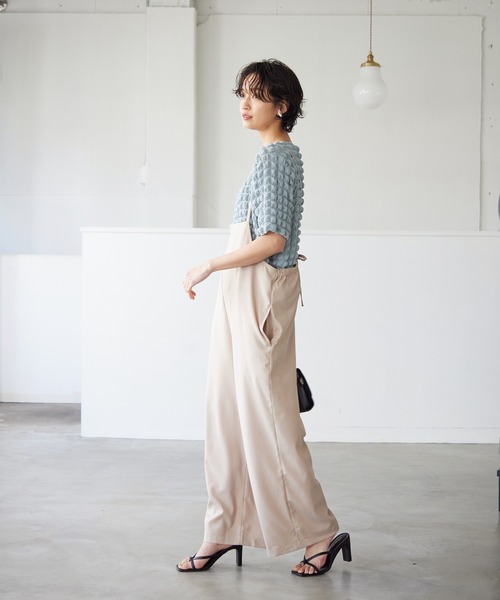itto...(イット)の「お出かけしたくなるシンプルな大人リネンライクサロペット(サロペット/オーバーオール・レディース・ベージュ/キャメル・M/L)」の8枚目の写真