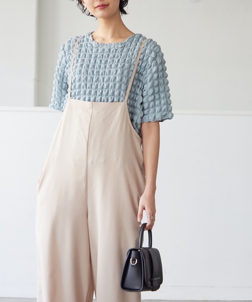 itto...(イット)の「お出かけしたくなるシンプルな大人リネンライクサロペット(サロペット/オーバーオール・レディース・ベージュ/キャメル・M/L)」の9枚目の写真