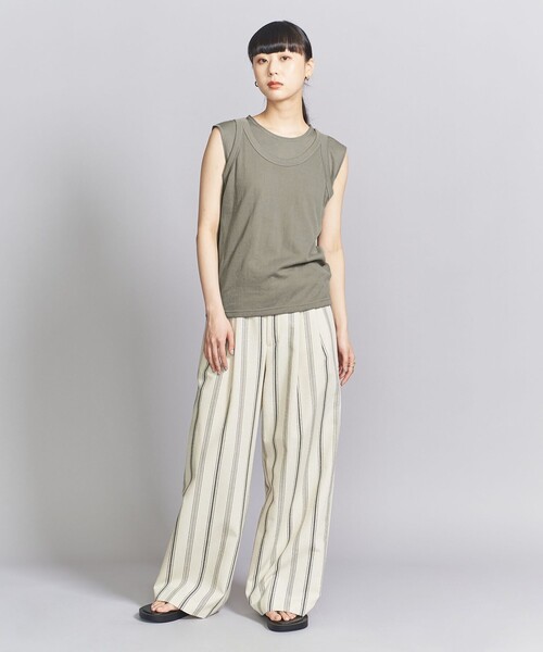 BEAUTY&YOUTH UNITED ARROWS(ビューティーアンドユースユナイテッドアローズ)の「2セット レイヤード タンクトップ(Tシャツ/カットソー・レディース・オリーブ/ブラック/コバルトブルー・FREE)」の5枚目の写真