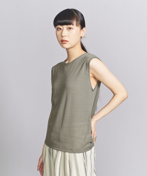 BEAUTY&YOUTH UNITED ARROWS(ビューティーアンドユースユナイテッドアローズ)の「2セット レイヤード タンクトップ(Tシャツ/カットソー・レディース・オリーブ/ブラック/コバルトブルー・FREE)」の6枚目の写真