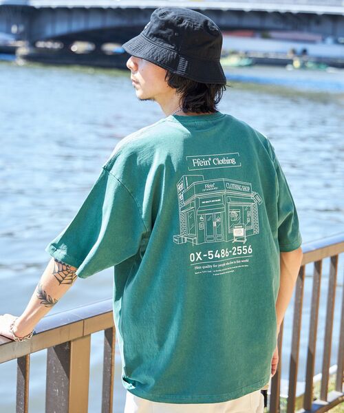 FFEIN（フェイン）の「【FFEIN(フェイン)】ヴィンテージライクショップTシャツ/ 古着風 フェード（Tシャツ/カットソー・メンズ・グリーン/ホワイト/パープル/チャコール・LARGE/MEDIUM/SMALL）」の3枚目の写真