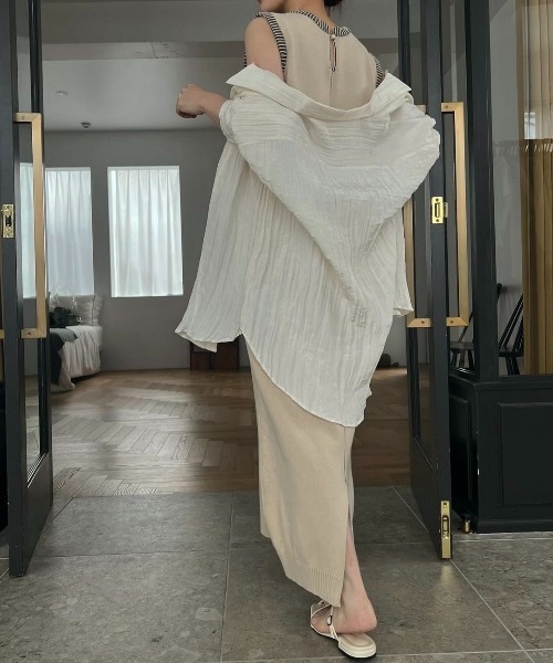 WILLFULLY（ウィルフリー）の「embroidery flower no sleeve knit OP（ワンピース・レディース・タン/ブラック・FREE）」の16枚目の写真