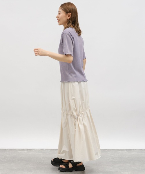 LAKOLE（ラコレ）の「ラメメロー半袖TEE / 119360（Tシャツ/カットソー・レディース・ラベンダー/ライトグレー/ライム/ブラック・MEDIUM/SMALL）」の21枚目の写真