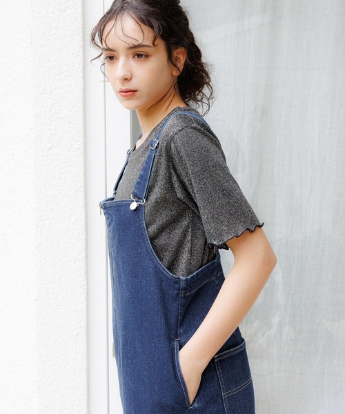 LAKOLE（ラコレ）の「ラメメロー半袖TEE / 119360（Tシャツ/カットソー・レディース・ラベンダー/ライトグレー/ライム/ブラック・MEDIUM/SMALL）」の6枚目の写真