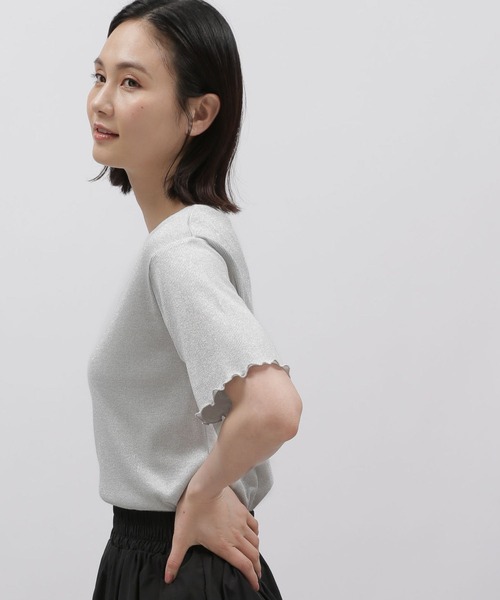 LAKOLE（ラコレ）の「ラメメロー半袖TEE / 119360（Tシャツ/カットソー・レディース・ラベンダー/ライトグレー/ライム/ブラック・MEDIUM/SMALL）」の15枚目の写真