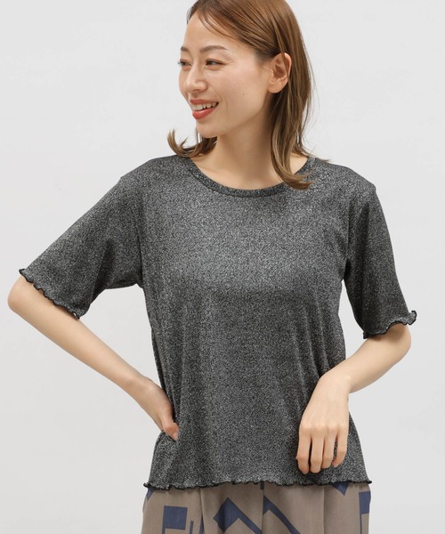 LAKOLE（ラコレ）の「ラメメロー半袖TEE / 119360（Tシャツ/カットソー・レディース・ラベンダー/ライトグレー/ライム/ブラック・MEDIUM/SMALL）」の11枚目の写真