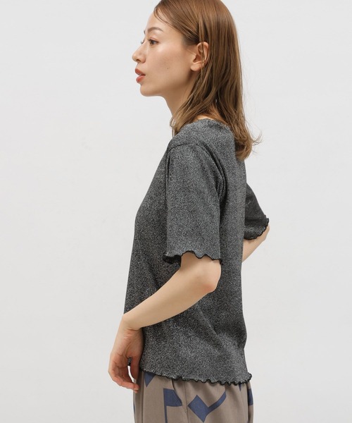 LAKOLE（ラコレ）の「ラメメロー半袖TEE / 119360（Tシャツ/カットソー・レディース・ラベンダー/ライトグレー/ライム/ブラック・MEDIUM/SMALL）」の12枚目の写真