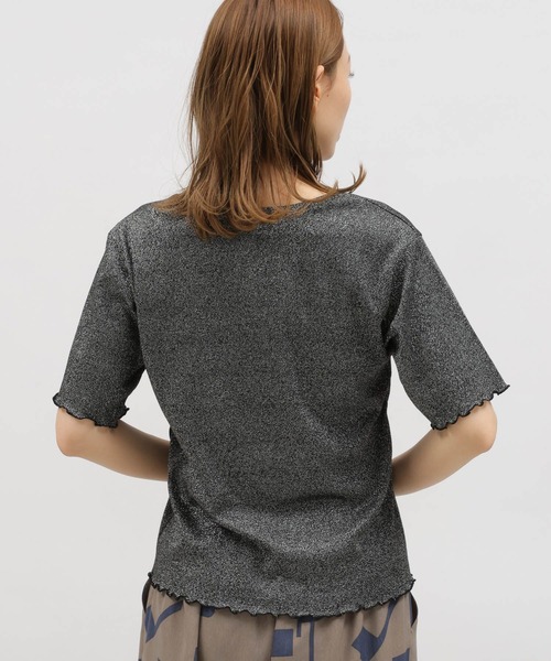 LAKOLE（ラコレ）の「ラメメロー半袖TEE / 119360（Tシャツ/カットソー・レディース・ラベンダー/ライトグレー/ライム/ブラック・MEDIUM/SMALL）」の13枚目の写真